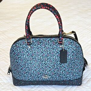 Coach Women's Sierra Ranch Floral Crossgrain Satchel Blue